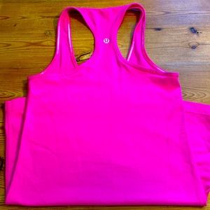 Lululemon hot pink tank top.